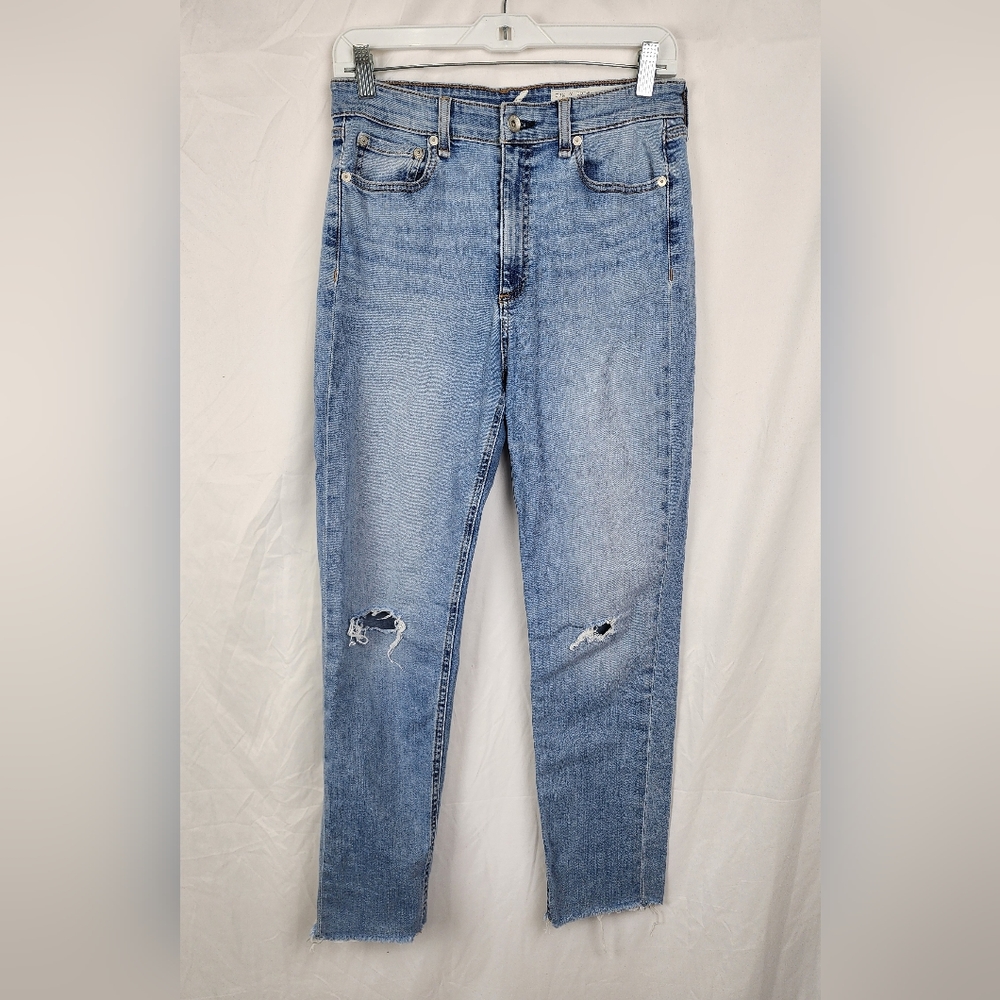 Rag & Bone Nina High-Rise Ankle Cigarette Fringe Hem Women's Denim Jeans sz 28
